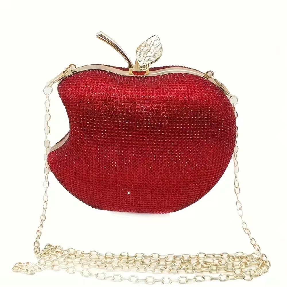 Red Apple-shaped Clutch Bag